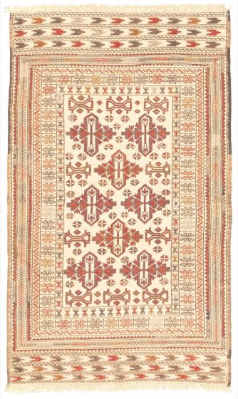 Turkish Shiravan SMK 3'10" x 6'5" Flat-Weave Wool Kilim 