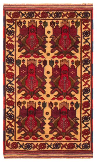 Afghan Tajik Caucasian 2'10" x 4'10" Hand-knotted Wool Rug 
