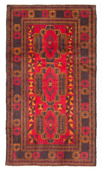 Afghan Teimani 3'7" x 6'4" Hand-knotted Wool Rug 