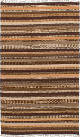 Turkish Ankara FW 4'11" x 8'1" Flat-Weave Wool Kilim 