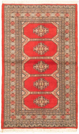 Pakistani Finest Peshawar Bokhara 3'1" x 5'3" Hand-knotted Wool Rug 