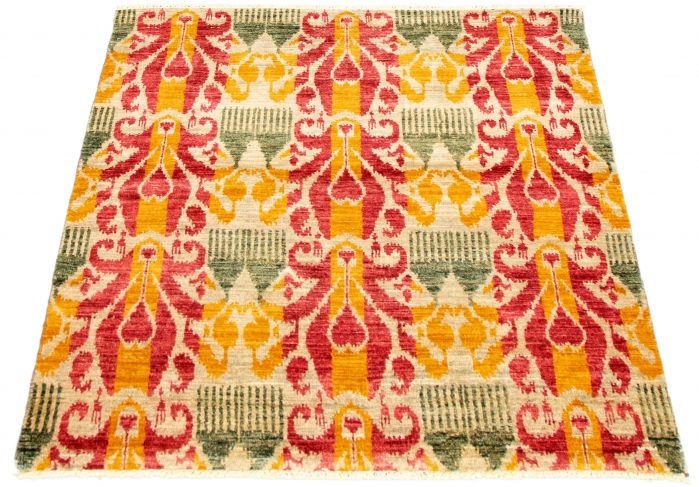 Pakistani Peshawar Ziegler 4'1" x 6'0" Hand-knotted Wool Rug 