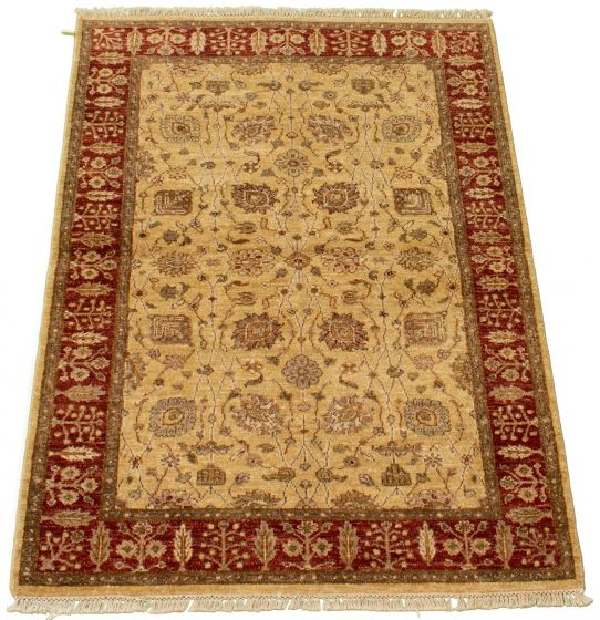 Indian Chobi Twisted 4'1" x 6'1" Hand-knotted Wool Rug 