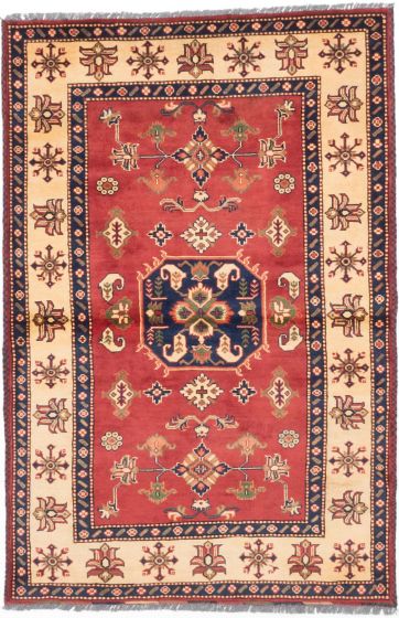 Afghan Finest Kargahi 4'1" x 6'3" Hand-knotted Wool Rug 