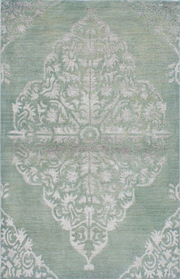 Indian La Seda 5'2" x 7'11" Hand-knotted Silk, Wool Rug 