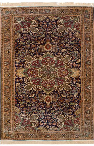 Turkish Hereke 6'6" x 9'8" Hand-knotted Wool Rug 