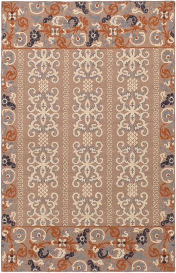 Indian Tamar I 5'6" x 8'6" Flat-Weave Wool Tapestry Kilim 