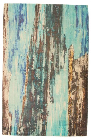 Turkish Color Transition 5'0" x 8'0" Flat-Weave Cotton Kilim 