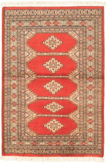 Pakistani Finest Peshawar Bokhara 3'2" x 4'11" Hand-knotted Wool Rug 