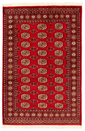 Pakistani Finest Peshawar Bokhara 4'0" x 6'1" Hand-knotted Wool Rug 