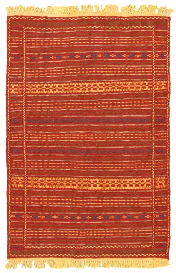 Turkish Ottoman Kashkoli 3'3" x 4'11" Flat-Weave Wool Tapestry Kilim 