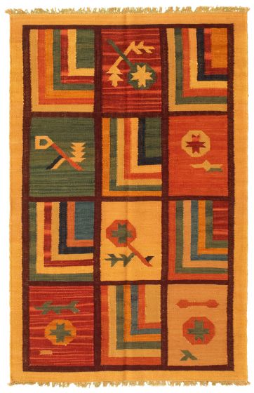 Turkish Sundance 3'11" x 6'2" Flat-Weave Wool Kilim 