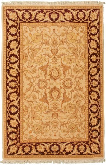 Pakistani Peshawar Oushak 4'1" x 6'2" Hand-knotted Wool Rug 