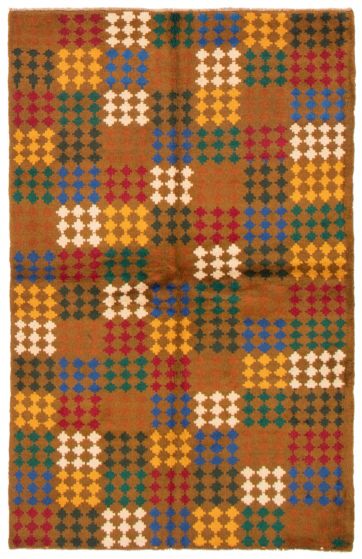 Afghan Baluch 3'8" x 5'11" Hand-knotted Wool Taupe Rug