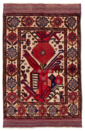 Afghan Tajik Caucasian 3'10" x 6'2" Hand-knotted Wool Rug 