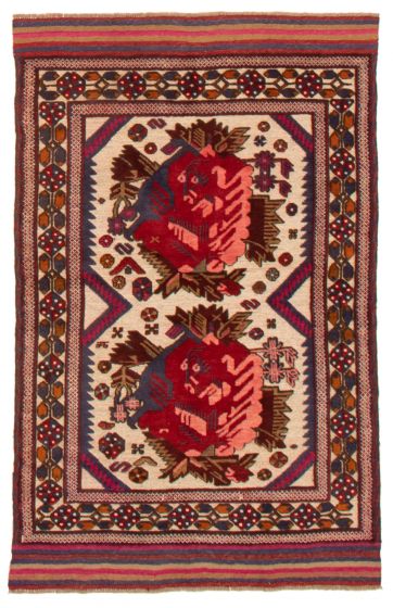 Afghan Tajik Caucasian 3'9" x 6'0" Hand-knotted Wool Rug 