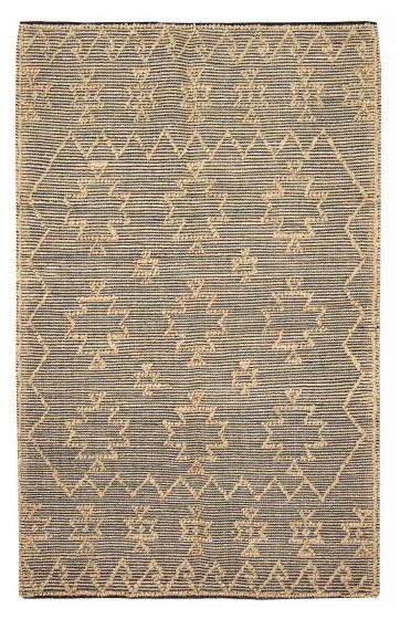 Indian Palas Denizli 5'1" x 8'1" Flat-Weave Jute Kilim 