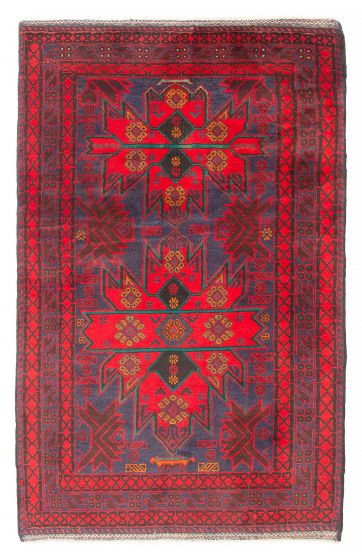 Afghan Teimani 3'5" x 5'10" Hand-knotted Wool Rug 