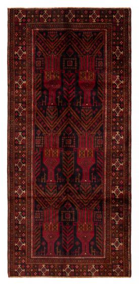 Afghan Teimani 4'6" x 9'7" Hand-knotted Wool Rug 