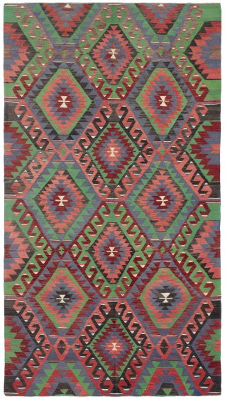 Turkish Sivas 5'10" x 10'8" Flat-Weave Wool Kilim 