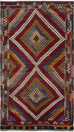 Turkish Yoruk 5'5" x 9'7" Flat-Weave Wool Tapestry Kilim 