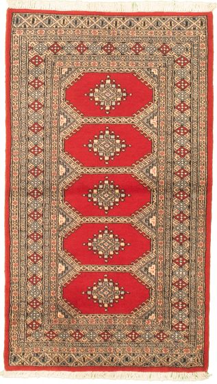 Pakistani Finest Peshawar Bokhara 3'0" x 5'4" Hand-knotted Wool Rug 
