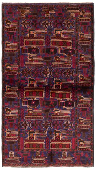Afghan Rare War 3'6" x 6'6" Hand-knotted Wool Rug 