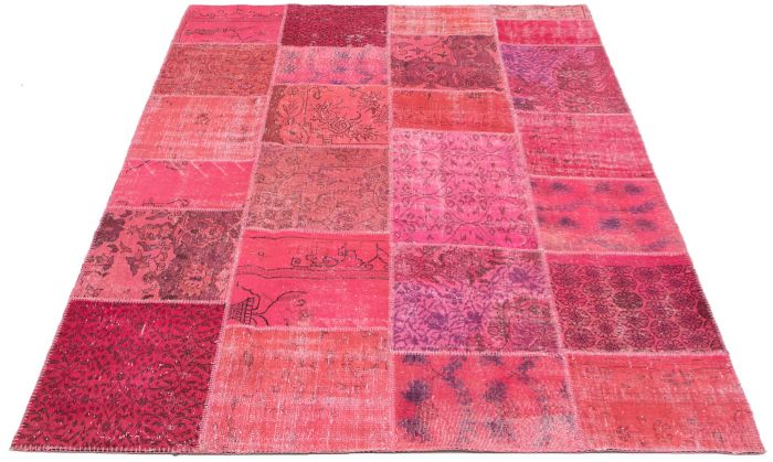 Turkish Color Transition Patchwork 6'10" x 9'11" Hand-knotted Wool Rug 
