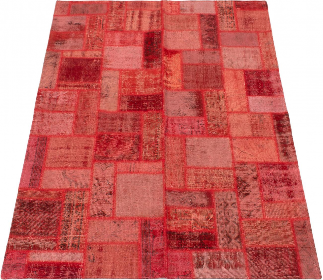Turkish Color Transition Patchwork 5'8" x 7'7" Hand-knotted Wool Rug 
