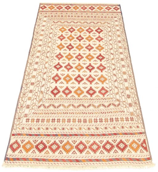 Turkish Shiravan SMK 4'3" x 6'2" Flat-Weave Wool Kilim 