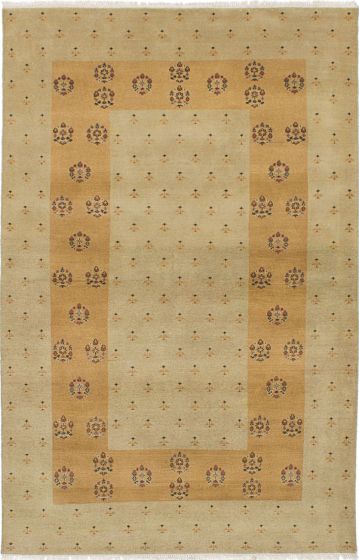 Pakistani Peshawar Ziegler 5'0" x 8'0" Hand-knotted Wool Rug 
