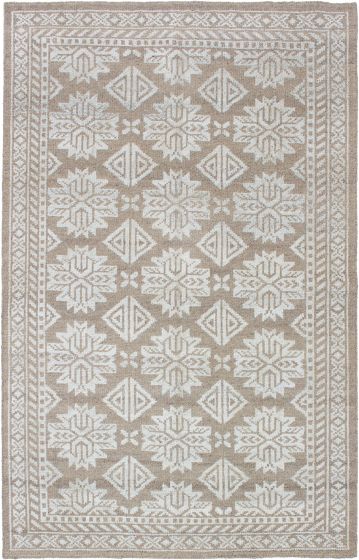 Indian La Seda 5'0" x 7'9" Hand-knotted Wool & Silk Rug 