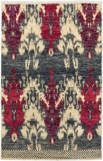Indian Shalimar 4'0" x 6'1" Hand-knotted Wool Rug 