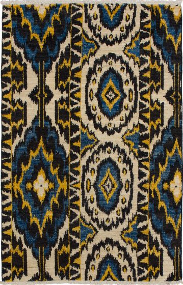Indian Shalimar 4'0" x 6'4" Hand-knotted Wool Rug 
