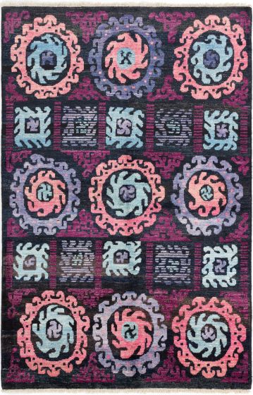 Indian Shalimar 6'0" x 9'0" Hand-knotted Wool Rug 