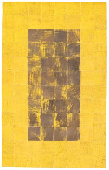 Argentina Cowhide Patchwork 5'0" x 8'0" Handmade Leather Rug 