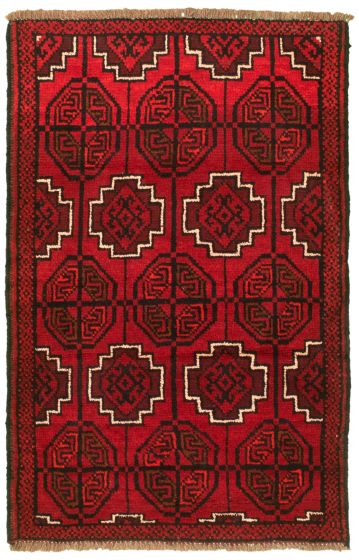 Afghan Akhjah 3'5" x 5'3" Hand-knotted Wool Rug 