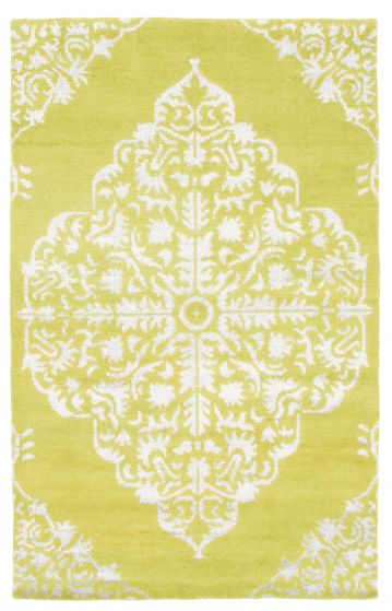 Indian La Seda 5'0" x 7'11" Hand-knotted Silk, Wool Rug 