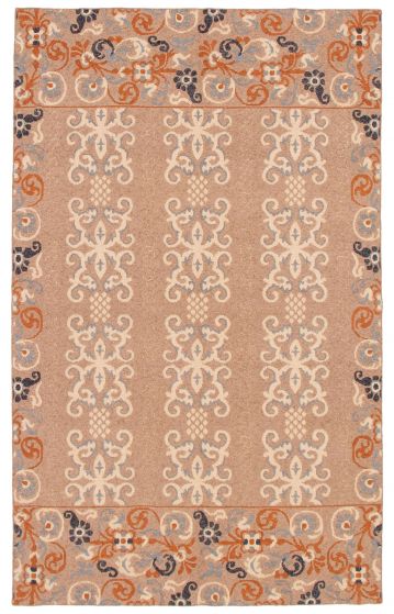 Indian Tamar I 5'6" x 8'6" Flat-Weave Wool Tapestry Kilim 