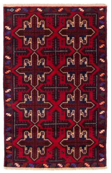 Afghan Teimani 2'10" x 4'7" Hand-knotted Wool Rug 