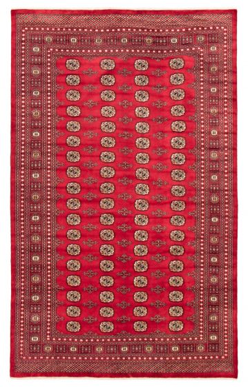 Pakistani Finest Peshawar Bokhara 6'7" x 10'7" Hand-knotted Wool Rug 