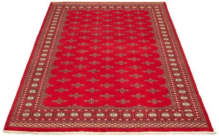 Pakistani Finest Peshawar Bokhara 6'7" x 9'4" Hand-knotted Wool Rug 