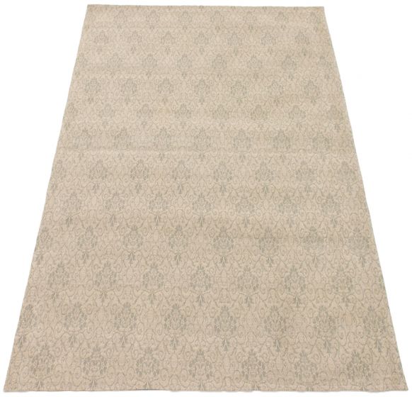 Indian Collage 4'9" x 6'9" Handmade Chenille Rug 