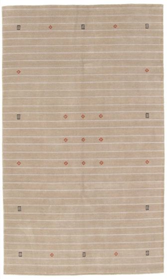 Indo Gabbeh 5'7" x 9'4" Hand-knotted Wool Rug 