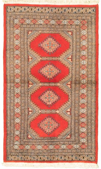 Pakistani Finest Peshawar Bokhara 3'1" x 5'4" Hand-knotted Wool Rug 