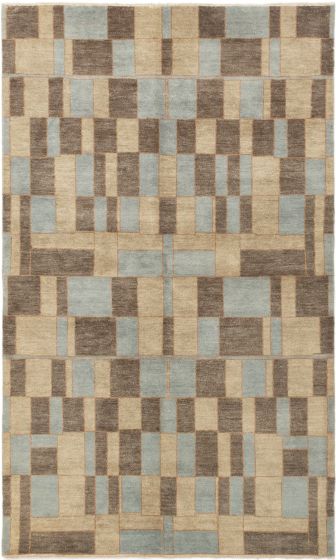 Indian Finest Oushak 4'9" x 7'9" Hand-knotted Wool Rug 