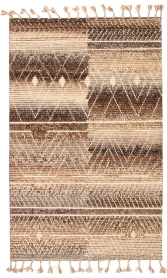 Indian Tangier 5'0" x 8'0" Hand-knotted Silk, Wool Rug 