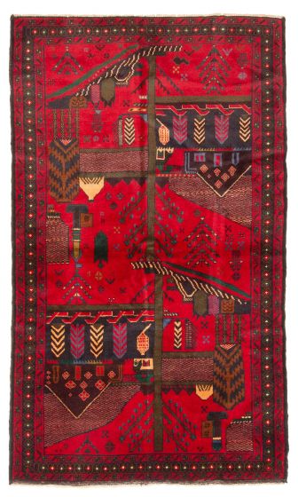 Tapis teimani 3'9" x 6'4" en laine