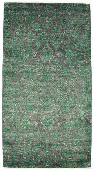 Pakistani Lahore Finest Collection 6'2" x 11'10" Hand-knotted Wool Rug 