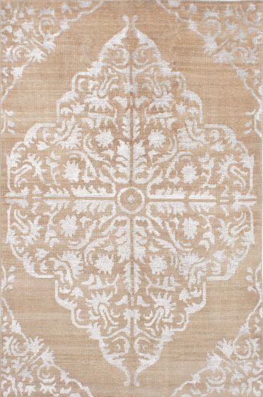 Indian La Seda 6'4" x 9'6" Hand-knotted Silk, Wool Rug 